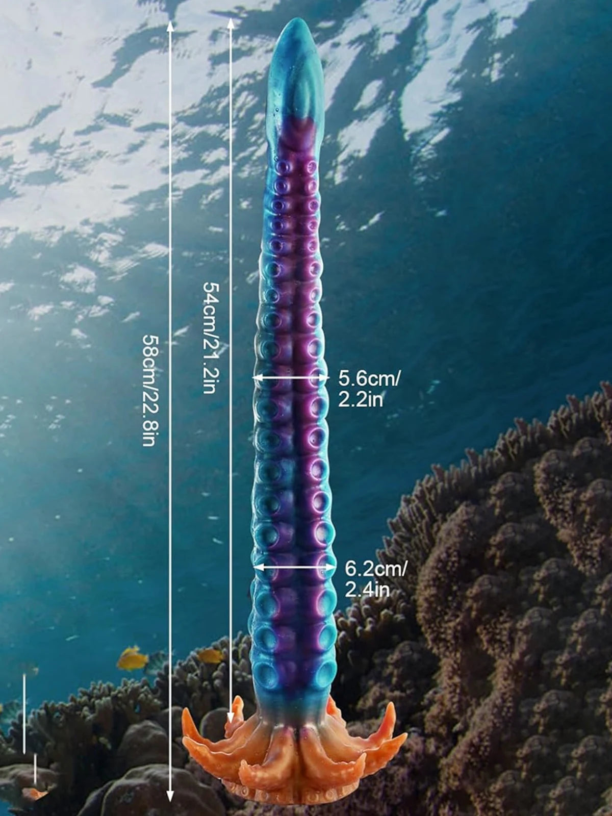 Zylix: 22.8″ x 2.4″ Realistic Textured Suckers Tentacle Dildo