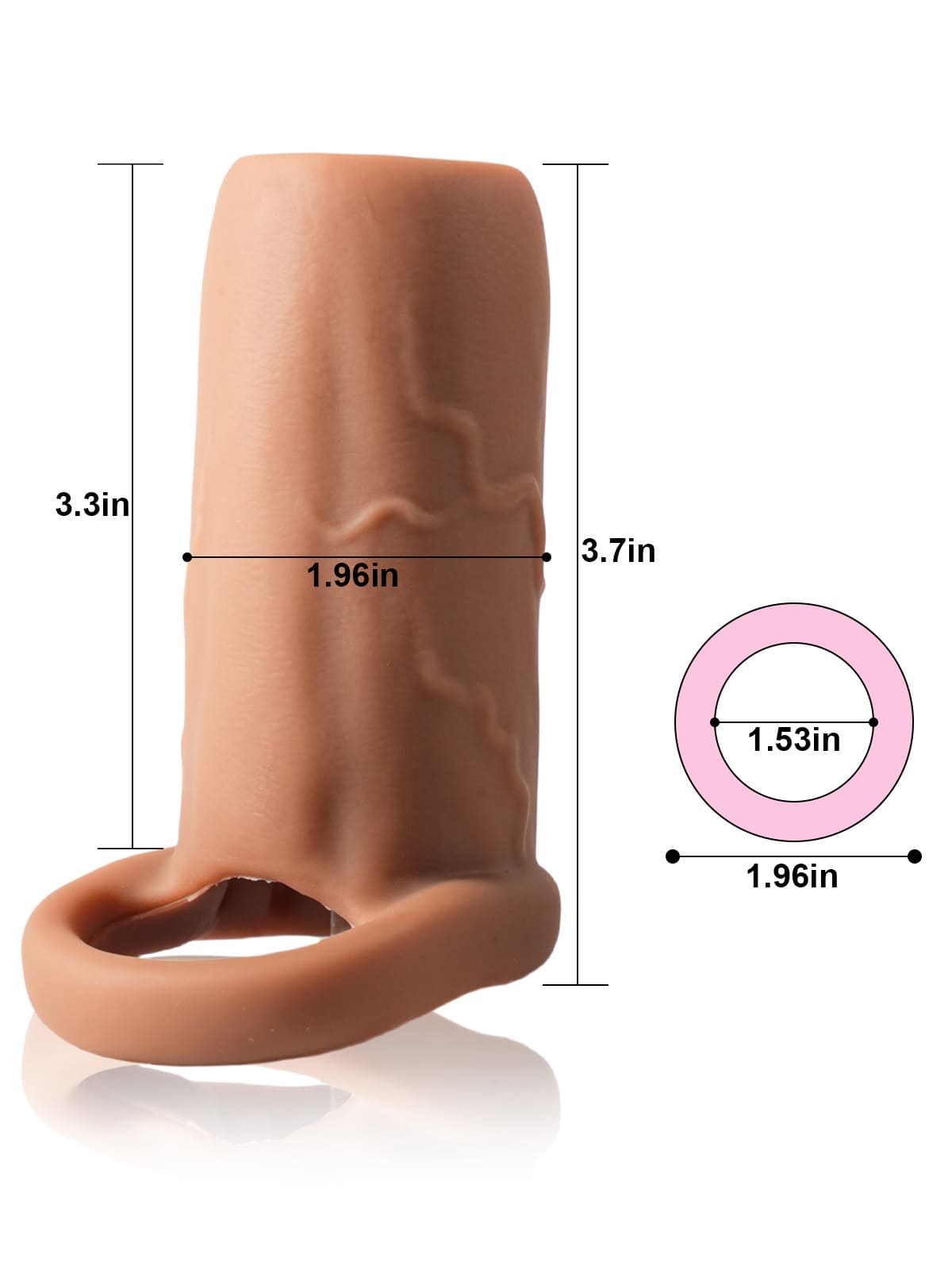 Hugedildo.com Maui 4-inch Length x 4.8 Girth Enhancing Sleeve for Men