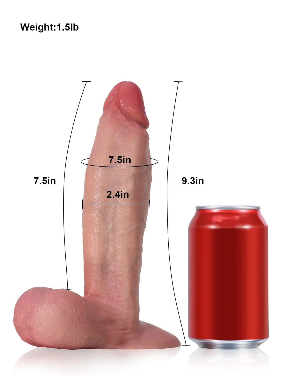 Hugedildo.com Dragon 10-inch Extra Thick Flesh Dildo With Swinging Balls and Vac U Lock Suction Cup L and XL