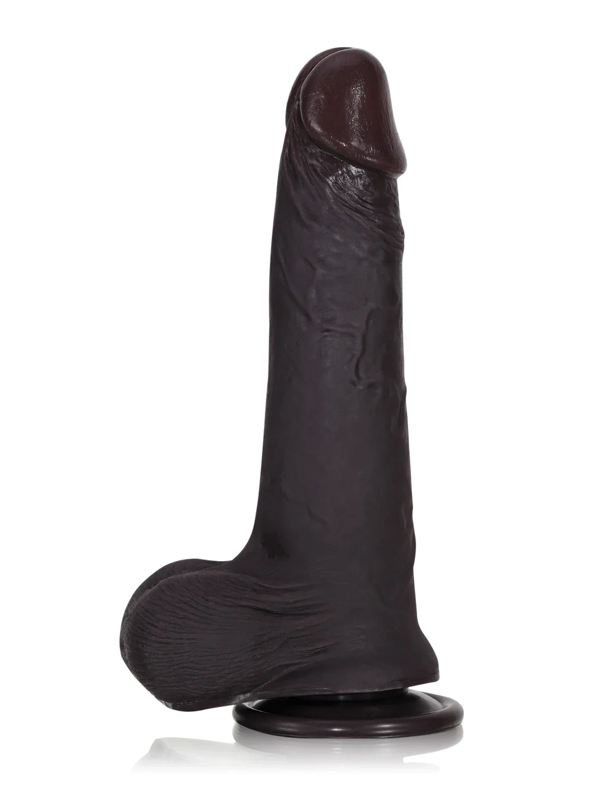 Hugedildo.com Billy 8-inch Black Sliding Skin Dildo With Moving Balls