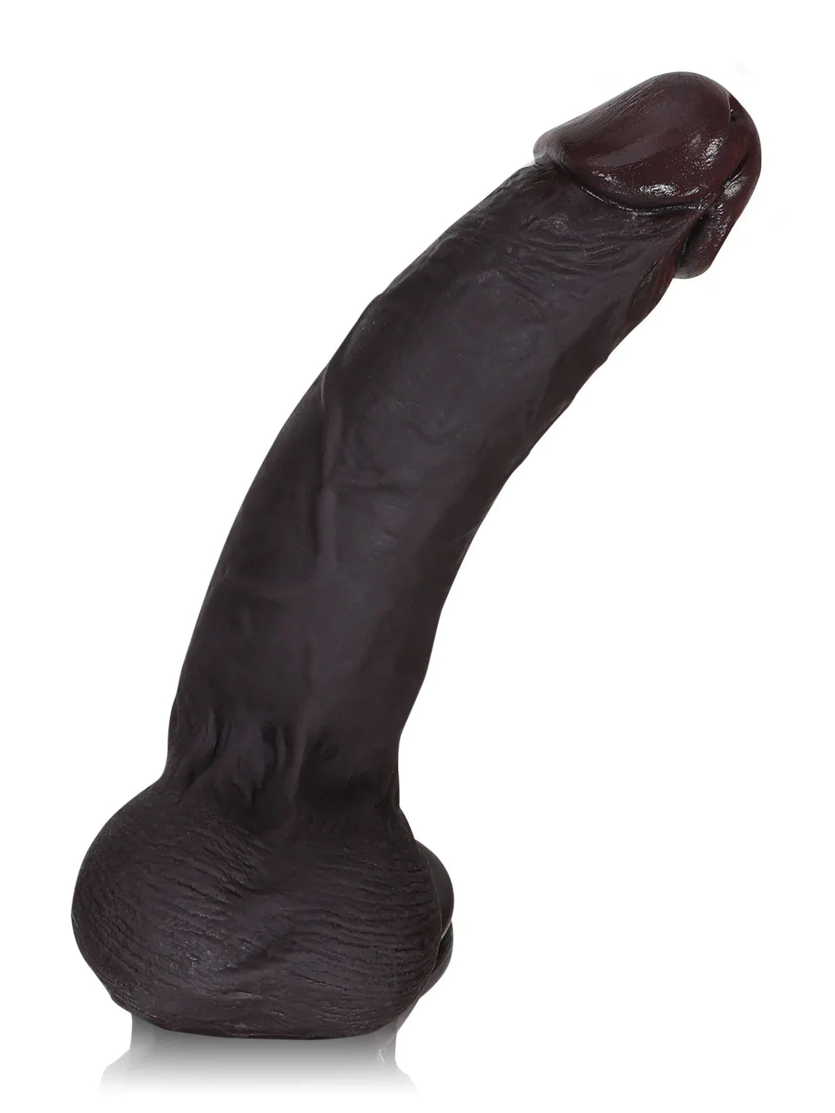 Hugedildo.com Billy 8-inch Black Sliding Skin Dildo With Moving Balls