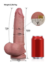 Hugedildo.com Ford 10-inch Realistic Uncut Dildo with Sliding Skin and Low Hanging Balls