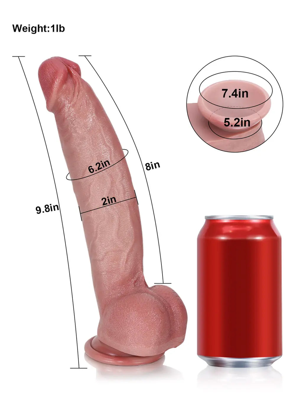 Hugedildo.com Shane 10-inch Flesh Sexy Glans Most Realistic Dildo With Metal Keel Bendable