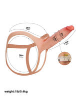 Hugedildo.com Emberfall 8-inch Ultra-Slim Hollow Strap-On Penis Sleeve Open-Ball, Realistic Soft Silicone