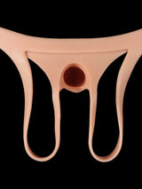 Hugedildo.com Emberfall 8-inch Ultra-Slim Hollow Strap-On Penis Sleeve Open-Ball, Realistic Soft Silicone