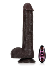 Hugedildo.com Adrianus 11-inch Black Big Vibrating Thrusting Dildo 7 Modes Thrusting and 3 Modes Vibrating
