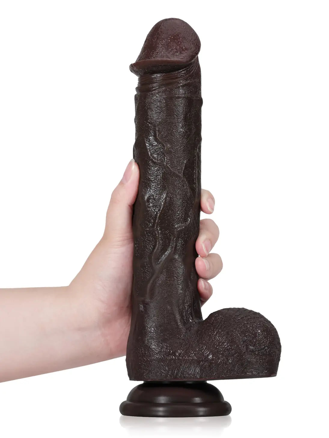 Hugedildo.com Adrianus 11-inch Black Big Vibrating Thrusting Dildo 7 Modes Thrusting and 3 Modes Vibrating