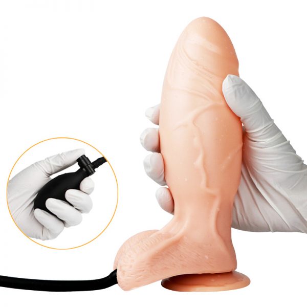 Inflatable Dildo Duncan-Flesh Inflatable Suction Cup Dildo 4