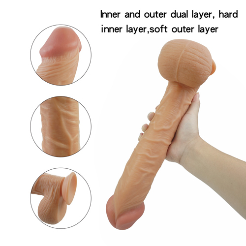 Black Dildo 13.4Inch Strong Suction Cup Girthy Ultra Realistic Large Dildo 12
