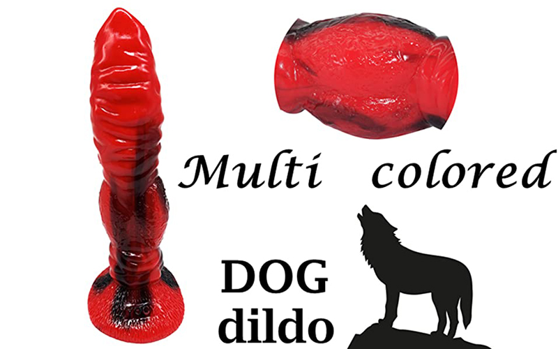 Red Dildo Mitchell-7.99Inch Knotted Canine Dog & Wolf dildo 10