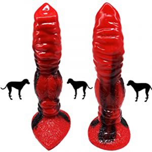 Red Dildo Mitchell-7.99Inch Knotted Canine Dog & Wolf dildo 12