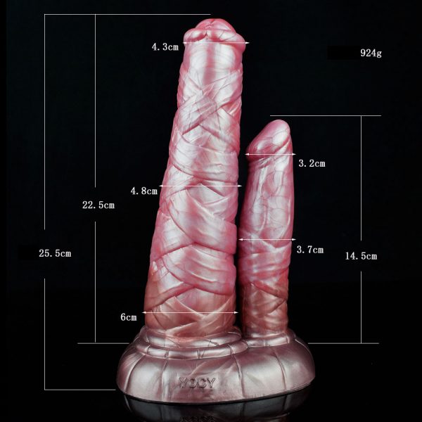 Silicone Dildo 10.03 ” Double Dildo With Horse And Male Glans 4