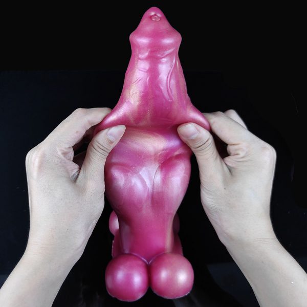 Pink Dildo Jake-9.06 Inch Silicone Dog Dildo dildo Hollow Penis Set 6